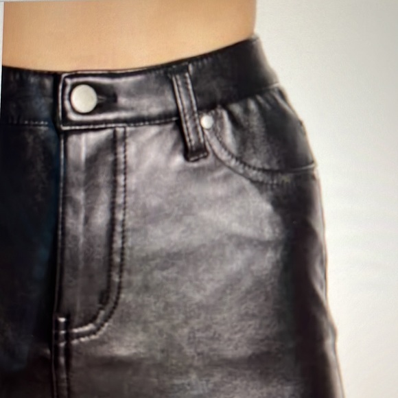 Love,Fire black faux leather mini skirt. Size 28 - Picture 3 of 8